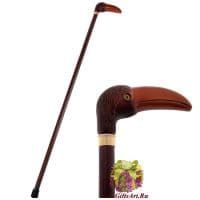 Трость из дерева с ручкой из акрила. Тукан. Италия