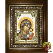 Икона освященная &quot;Казанская икона Божией Матери&quot;, 18x24 см, со стразами, в деревянном киоте 24x30 см, 24x30 см