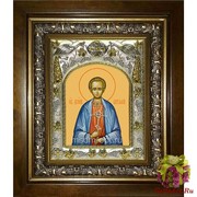 Икона освященная &quot;Виталий Александрийский преподобный&quot;, 14x18 см, в деревянном киоте 20x24 см, 20x24 см