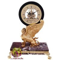 Часы настольные Венеция Venetian. Мрамор, латунь, золочение 24 карата. Credan Испания