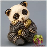 Cтатуэтка Медвежонок Панда из Ноева ковчега. Керамическая фигурка De Rosa Rinconada Высота 5 см
