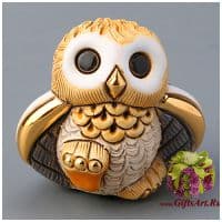 Cтатуэтка Совёнок из Ноева ковчега. Керамическая фигурка De Rosa Rinconada Длина 6 см