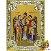 Икона освященная &quot;Архангелы Михиал, Гавриил и Рафаил&quot;, 18x24 см, со стразами