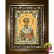 Икона освященная &quot;Герман Константинопольский святитель&quot;, 18x24 см, со стразами, в деревянном киоте 24x30 см, 24x30 см