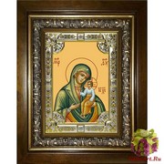 Икона освященная &quot;Виленская икона Божьей Матери&quot;, 18x24 см, со стразами, в деревянном киоте 24x30 см, 24x30 см