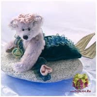 Коллекционный медведь Hermann Русалочка Seejungfrau Ограниченный тираж 500 штук Германия Длина 22 см