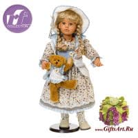 Виниловая кукла Hannah с мишкой Ручная работа Высота 72 см. Лимит 999 штук. Германия RF-COLLECTION