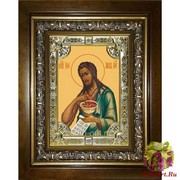 Икона освященная &quot;Иоанн Предтеча Креститель Господень (Иван)&quot;, 18x24 см, со стразами, в деревянном киоте 24x30 см, 24x30 см