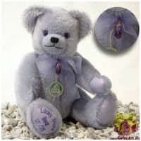 Мишка Hermann коллекционный Мишка счастливчик с камнем-амулетом Аметистом Lucky Stone Bear - Amethyst. Лимит 25 шт Германия Высота 29 см