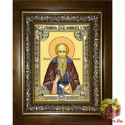 Икона освященная &quot;Максим Исповедник преподобный&quot;, 18x24 см, со стразами, в деревянном киоте 24x30 см, 24x30 см