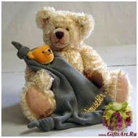 Коллекционный медведь Hermann Спокойного сна Schmuseb&#228;r mit Schmusedecke Херманн. Лимит 500 шт Германия Высота 40 см