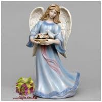 Ангел с цветами и голубем. Музыкальный ангел. Фарфор Высота 21 см