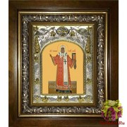 Икона освященная &quot;Тихон ,патриарх Московский&quot;, 14x18 см, в деревянном киоте 20x24 см, 20x24 см
