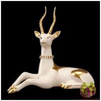 Олень Золотое копытце. Керамика, позолота, стразы Сваровски. Длина 19 см. Ahura. Италия