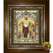 Икона освященная &quot;Всех скорбящих Радость икона Божией Матери&quot;, 14x18 см, в деревянном киоте 20x24 см, 20x24 см