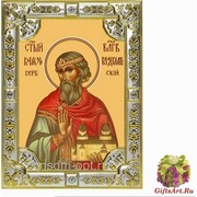Икона освященная &quot;Владислав Сербский,благоверный князь&quot;, 18x24 см со стразами, 18x24 см