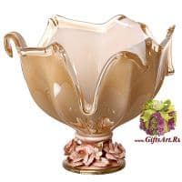 Ваза муранское стекло и фарфор. Ручная работа. 105746 Высота 27 см. Италия