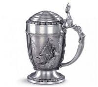Кружка для пива оловянная Фрегат серия Каравелла,  оловянная посуда Artina