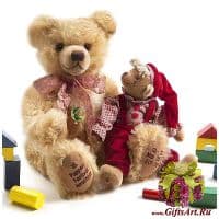 Мишка Hermann урчащий коллекционный Puppenfestival Фестивальный 2007. Лимит 250 шт Hermann Coburg Германия Высота 40 см