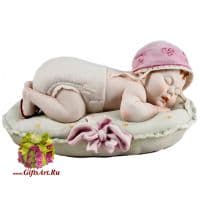 Статуэтка фарфоровая Младенец спящая девочка. Длина 19 см. Porcellane Principe Италия