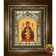 Икона освященная &quot;Неупиваемая чаша икона Божией Матери&quot;, 14x18 см, в деревянном киоте 20x24 см, 20x24 см