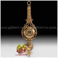 Бронзовые настенные часы с термометром. Высота 78 см. Virtus 5405 Испания