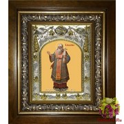 Икона освященная &quot;Алексий, митрополит Московский и всея Руси ,чудотворец,святитель(Алексей)&quot;, 14x18 см, в деревянном киоте 20x24 см, 20x24 см