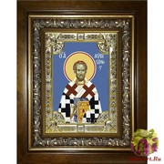 Икона освященная &quot;Августин блаженный&quot;, 18x24 см, со стразами, в деревянном киоте 24x30 см, 24x30 см