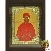 Икона освященная &quot;Алла Готфская мученица&quot;, 18x24 см, со стразами, в деревянном киоте 24x30 см, 24x30 см