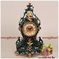 Часы каминные из бронзы синие 34 см. Испания Virtus 5666
