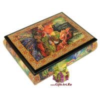 Деревянная шкатулка для драгоценностей музыкальная. Длина 22 см