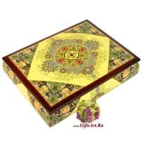 Деревянная шкатулка для драгоценностей музыкальная Испахан. Длина 22 см