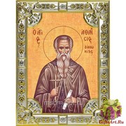 Икона освященная &quot;Афанасий Афонский преподобный&quot;, 18x24 см со стразами, 18x24 см