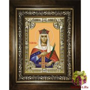 Икона освященная &quot;Ирина великомученица&quot;, 18x24 см, со стразами, в деревянном киоте 24x30 см, 24x30 см