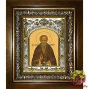 Икона освященная &quot;Евфимий Великий преподобный&quot;, 14x18 см, в деревянном киоте 20x24 см, 20x24 см