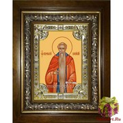 Икона освященная &quot;Евфимий Великий преподобный&quot;, 18x24 см, со стразами, в деревянном киоте 24x30 см, 24x30 см