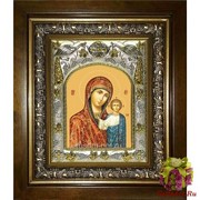 Икона освященная &quot;Казанская икона Божией Матери&quot;, 14x18 см, в деревянном киоте 20x24 см, 20x24 см