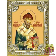 Икона освященная &quot;Спиридон Тримифунтский святитель&quot;, 18x24 см со стразами, 18x24 см