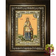 Икона освященная &quot;Екатерина великомученица&quot;, 18x24 см, со стразами, в деревянном киоте 24x30 см, 24x30 см