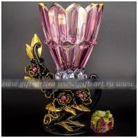 Ваза CEVIK. Хрусталь. Эмали. Золочение. Высота 42 см Стразы Сваровски. Италия