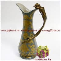 Кувшин. Фарфор и бронза. Ручная работа. Высота 23 см