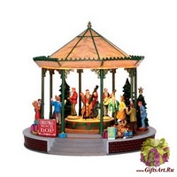 Lemax Беседка Рождественский концерт (движение, звук, свет) адаптер 25*26*26 см