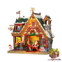 Lemax Домик Приемная Санты. 15,5*20,7*19,2 см. Адаптер.