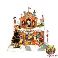 Lemax Мастерская Санты (движение, звук, свет) адаптер 27,5*27*25 см.