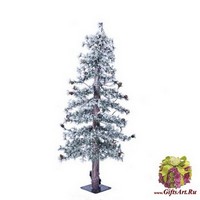 CT  Пихта Токио ,стройная с маленькими шишками заснеженная 120 см. 50 LED от батареек