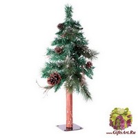 CT Сосна Акита стройная заснеженная с шишками. 90 см. ПВХ/леска. Древ.ствол.