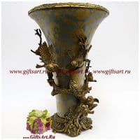 Ваза Весёлое семейство. Фарфор и бронза. Ручная работа. Высота 43 см