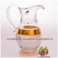 Кувшин 1,3 л. Хрусталь с золочением. Чешский хрусталь