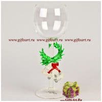 Бокал фигурный для вина Рождественские колокольчики. Высота 20 см. Ручная работа США