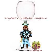 Бокал фигурный Капитан. Высота 20 см. Ручная работа США